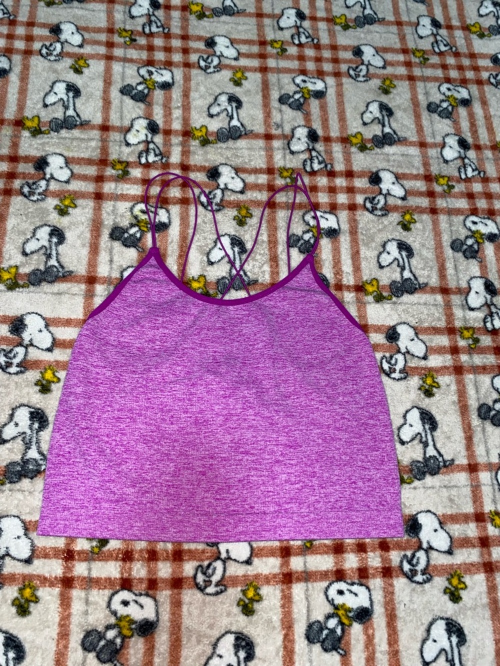No Boundaries Purple Heathered Strappy Tank Top